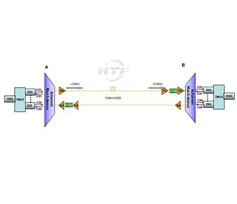 راه حل انتقال 1x100G 100KM سفارشی